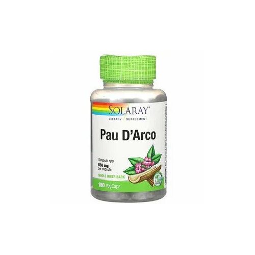 Solaray Products Pau D'Arco 550 mg - Кора муравьиного дерева 100 вегетарианских капсул фото