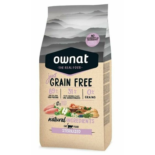 GRAIN FREE JUST сухой корм для стерилизованных кошек беззерновой, с курицей, 3 кг фото