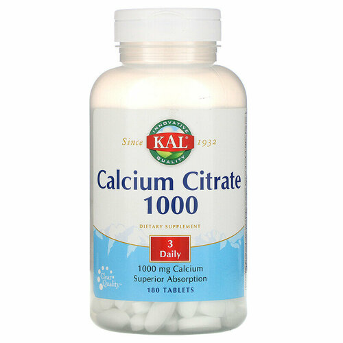 KAL Calcium Citrate (Цитрат кальция) 1000 мг 180 таблеток фото