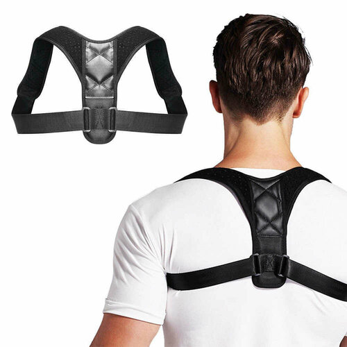 Корректор осанки / Ортопедический корсет для спины Posture Support NY-15 регулируемый, универсальный (черный) фото