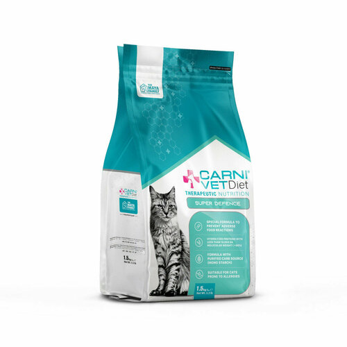 CARNI Vet Diet Cat Super Defense диетический сухой корм для кошек при пищевой непереносимости и аллергии - 1,5 кг фото