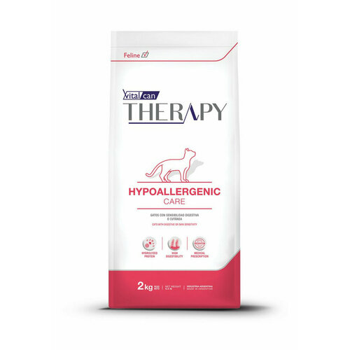 Vitalcan Therapy Feline Hypoallergenic Care сухой корм для взрослых кошек, при аллергии, с рисом и свининой - 2 кг фото