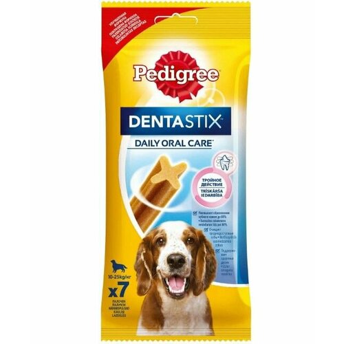 Pedigree DentaStix Лакомство педигри дентастикс для собак, для ухода за зубами, 1 упаковка (7 штук) 180г. фото