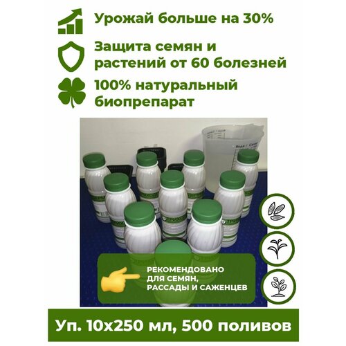 Триходерма концентрат - Триходермин жидкий 10 бут. х250мл биофунгицид удобрение для растений Корпус Агро. Лечит растения от более 60 болезней, повышает урожайность до 30%. фото