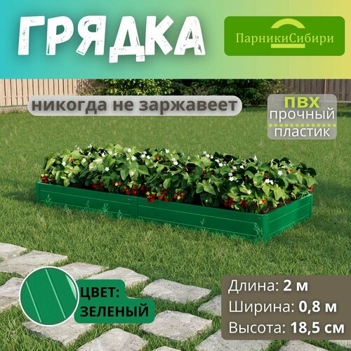 Парники Сибири/Грядка из ПВХ пластика 0,8х2,0 м, высота 18,5 см, Цвет: Зеленый фото