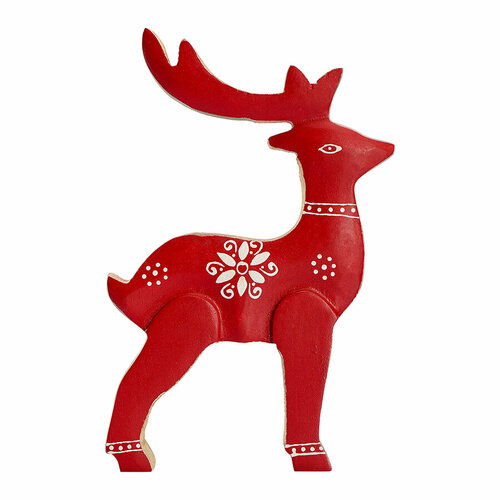 Декор новогодний Олень Рудольф деревянный 20 см статуэтка Reindeer Rudolph New Year Tkano TK23-NY_CTD0002 фото