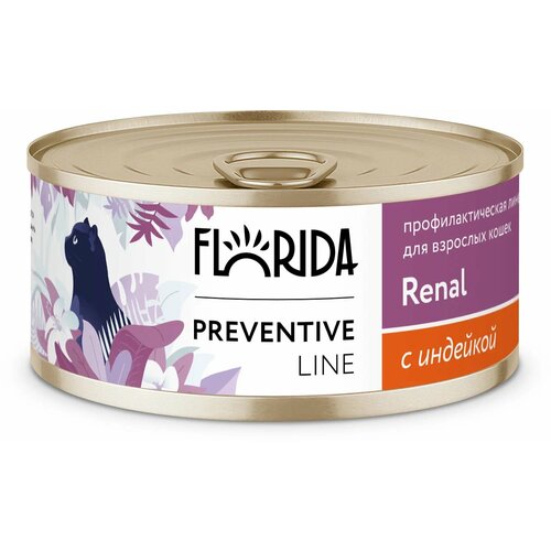 FLORIDA (Флорида)Renal Консервы для кошек. Профилактика хронической почечной недостаточности 100 гр. ягненок 8 шт фото