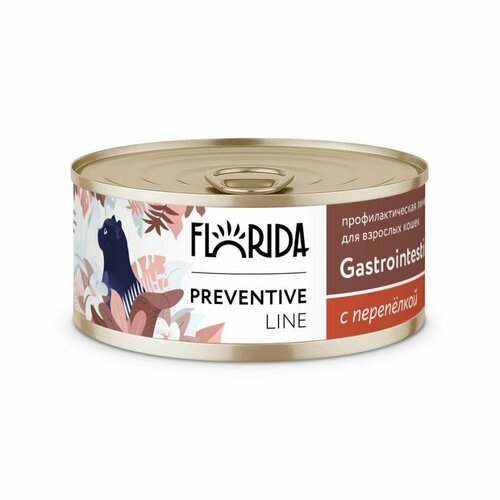 FLORIDA (Флорида)Gastrointestinal Консервы для кошек при расстройствах пищеварения 100 гр. перепелка 8 шт фото