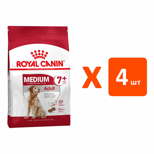 ROYAL CANIN MEDIUM ADULT 7+ для пожилых собак средних пород старше 7 лет (4 кг х 4 шт) фото