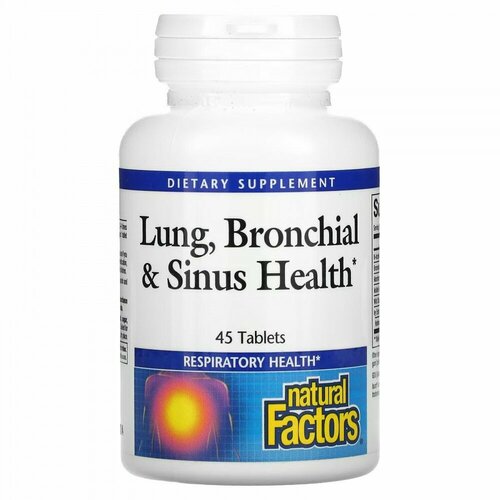 Natural Factors, Lung, Bronchial & Sinus Health, 45 Tablets фото