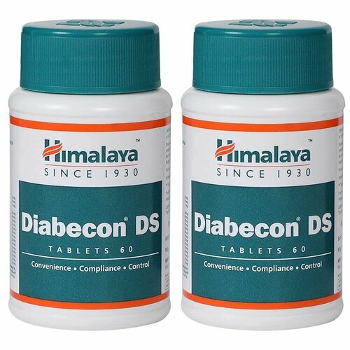 Таблетки Диабекон Двойная сила Хималая Хербалс (Diabecon DS Himalaya Herbals) при диабете и для контроля уровня сахара в крови, 2х60 таб фото