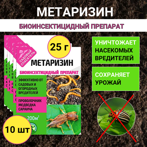 Ивановское Метаризин биоинсектицид от садовых вредителей в почве 25 г, 10 шт фото