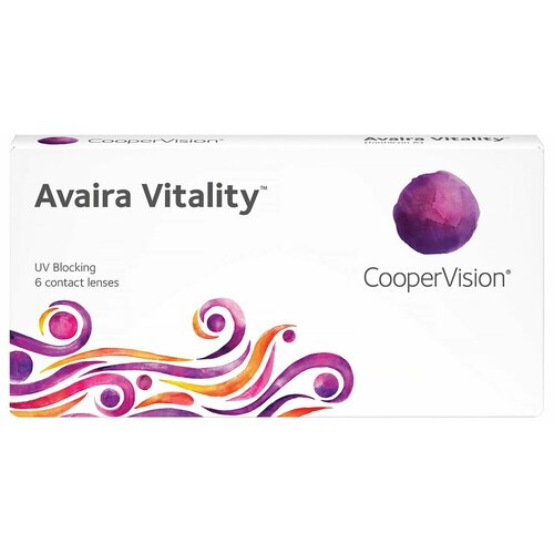 Контактные линзы CooperVision Avaira Vitality, 6 шт., R 8,4, D +1,75, прозрачный, 1 уп. фото