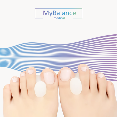 Разделитель для пальцев MyBalance, при деформации пальцев, белый, силиконовый, 2 шт, размер S фото