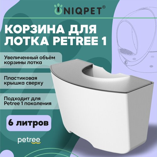 Корзина увеличенного объема 6л для автоматического туалета для кошек PETREE 1 фото