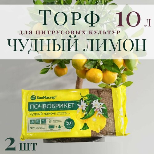 Почвобрикет для цитрусовых чудный лимон 10л (2 шт по 5л) фото