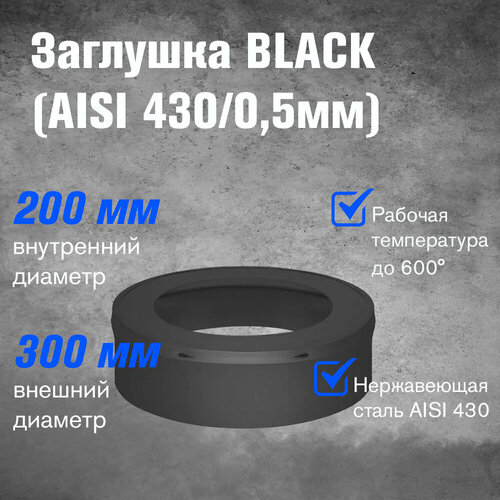 Заглушка BLACK (AISI 430/0,5мм) (200х300) фото