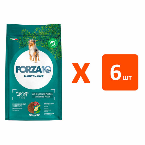 FORZA10 DOG MAINTENANCE ADULT MEDIUM для взрослых собак средних пород с олениной и картофелем (2 кг х 6 шт) фото