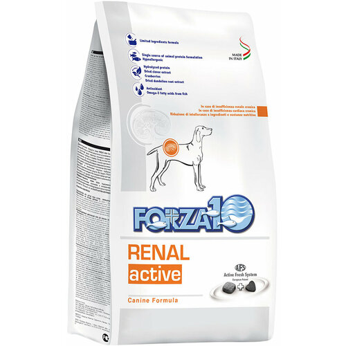 FORZA10 DOG RENAL ACTIVE для взрослых собак всех пород при хронической почечной недостаточности (4 + 4 кг) фото