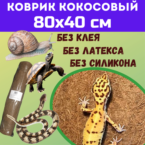 Коврик кокосовый 80х40 см для террариумов фото