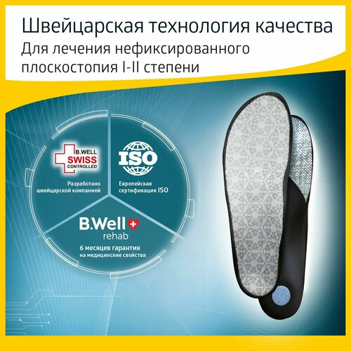 B.Well Стельки ортопедические FW-607 , р-р: 41, 30 см, цвет: серый/черный фото