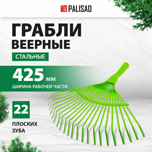 Грабли веерные PALISAD 617705 раздвижные без черенка (38 см) фото