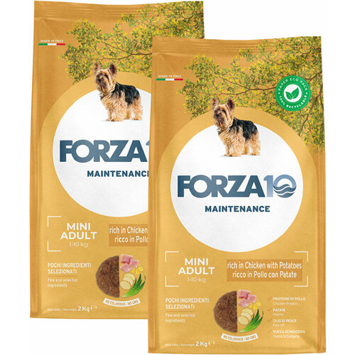 FORZA10 DOG MAINTENANCE ADULT MINI для взрослых собак маленьких пород с курицей и картофелем (2 + 2 кг) фото