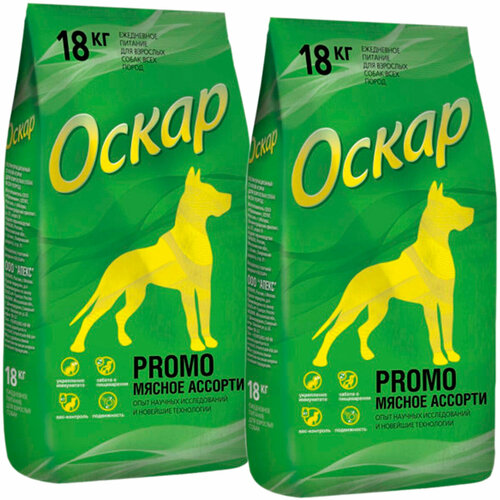 Сухой корм оскар PROMO для взрослых собак всех пород (18 кг + 18 кг) фото