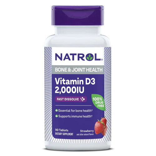 Vitamin D3 Fast Dissolve таб., 2000 ME, 90 шт., клубника фото