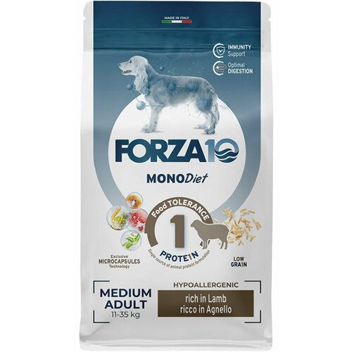 FORZA10 DOG MEDIUM MONODIET монобелковый для взрослых собак средних пород при аллергии с ягненком (1,5 кг х 6 шт) фото