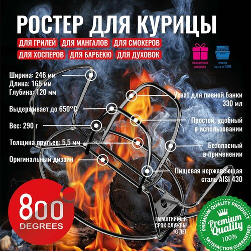 Ростер для курицы 800 Degrees Chicken Roaster Rack фото