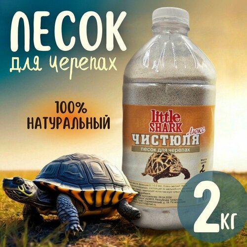 Кварцевый песок для купания черепах Чистюля Little Shark фракция 2 кг фото