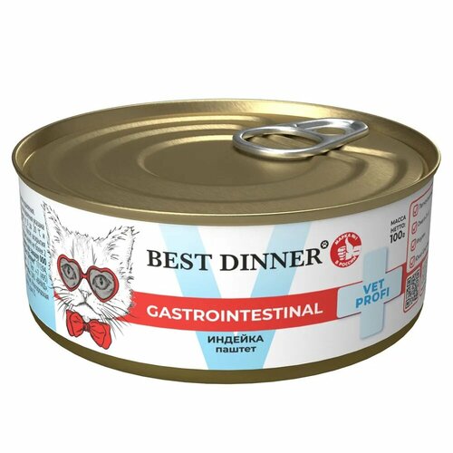 Консервы для кошек с чувствительным пищеварением (паштет) Best Dinner Vet Profi Gastro Intestinal Индейка 100 г фото