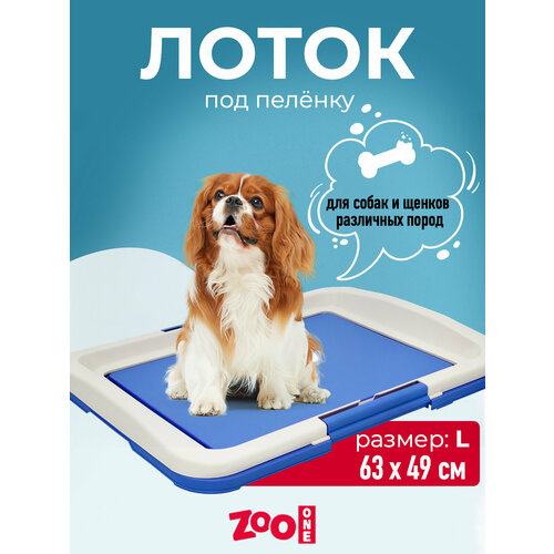 Туалет для собак ZooOne Японский стиль большой 64х49х6 см 1 шт. 1 шт. 64 см 49 см 6 см синий L фото