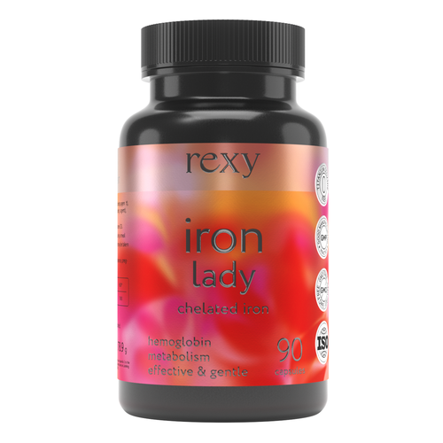 Железо Бисглицинат Iron lady rexy 90 капсул биодоступное, комплекс витаминов для женщин, БАД для волос, сердца и сосудов повышает гемоглобин фото