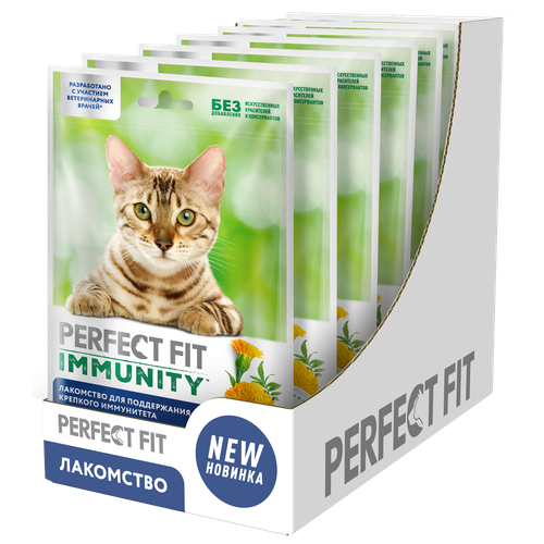 Perfect Fit Immunity лакомство для кошек, для иммунитета, курица и экстракт бархатцев (7шт в уп) 50 гр фото