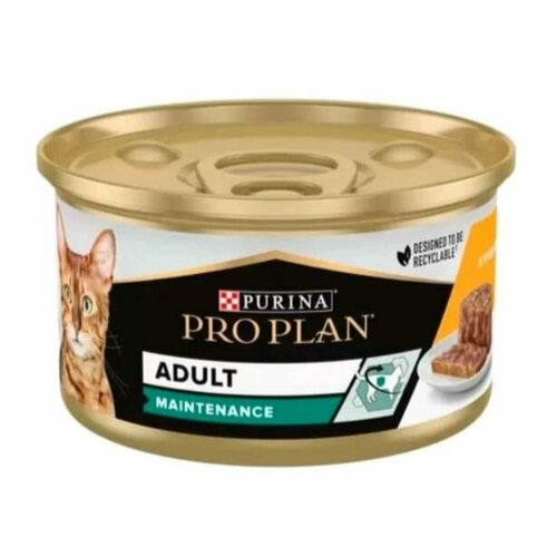 Корм для кошек ProPlan ADULT, паштет со вкусом курицы, для чувствительного пищеварения (4шт по 85г) фото