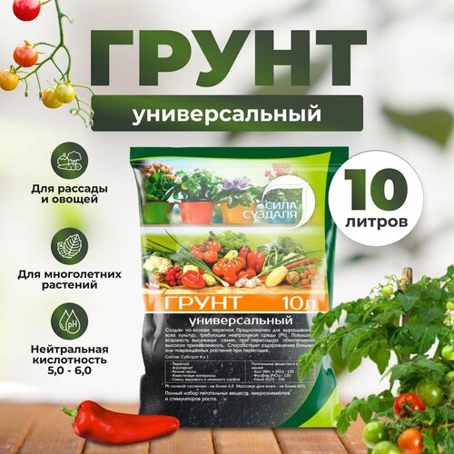 Грунт Сила Суздаля Универсальный black красный, 10 л, 5.9 кг фото