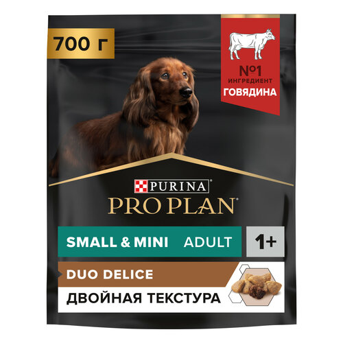 Сухой корм PRO PLAN® DUO DELICE для взрослых собак мелких и карликовых пород, с высоким содержанием говядины 700 г фото