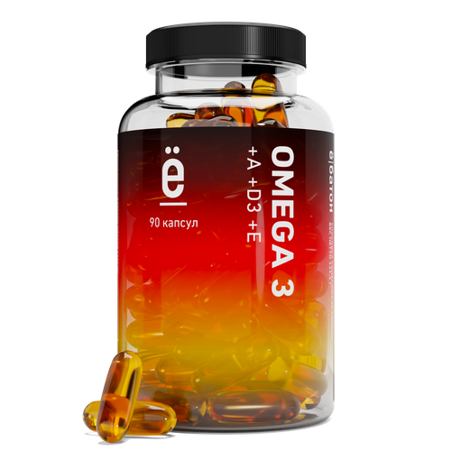 OMEGA-3 + VITAMIN A D E 1350 мг, ё/батон, 90 капсул фото