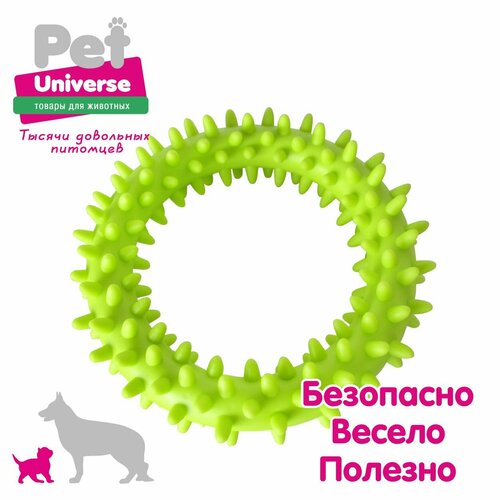 Игрушка для собак Pet Universe колечеко с шипами диаметр 9 см, ТПР фото