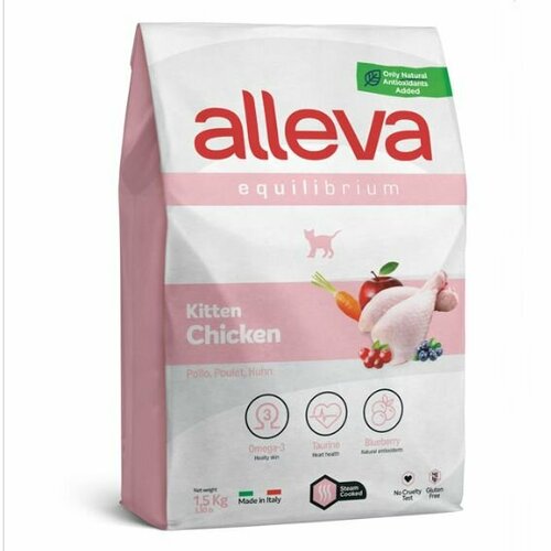 Сухой корм для котят, беременных и кормящих кошек Alleva Equilibrium Kitten с курицей, 1,5 кг фото