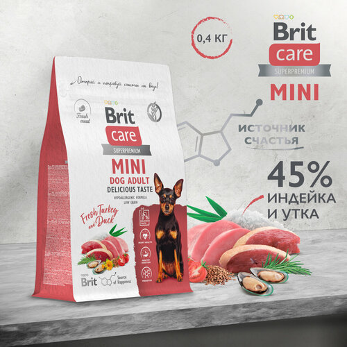 Сухой корм для взрослых и пожилых собак мелких и карликовых пород Brit Care Mini 0,4 кг фото