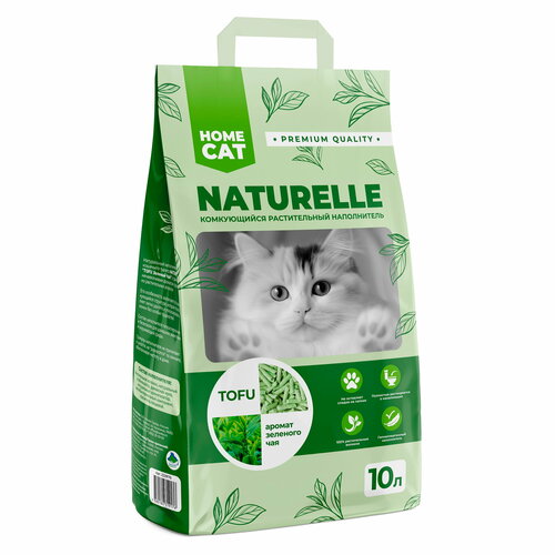 Homecat Naturelle Tofu комкующийся наполнитель для кошачьих туалетов, с ароматом зеленого чая 10 л фото