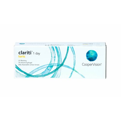 Контактные линзы CooperVision Clariti 1 day toric., 30 шт., R 8,6, D -5,75, CYL: -0,75, AХ: 130, прозрачный, 1 уп. фото