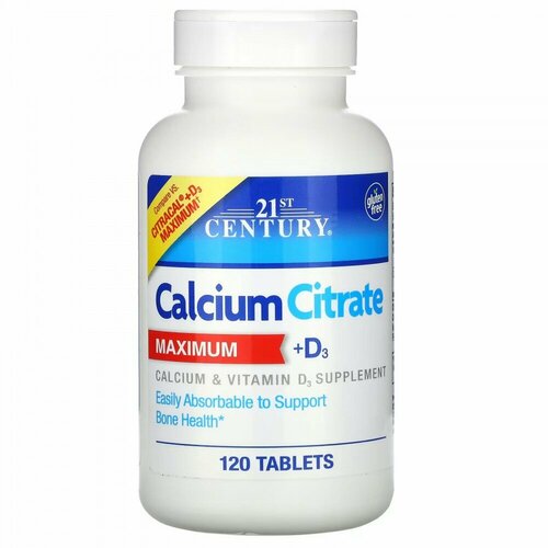 21st Century Calcium Citrate MAXIMUM + D3 120 таб. фото