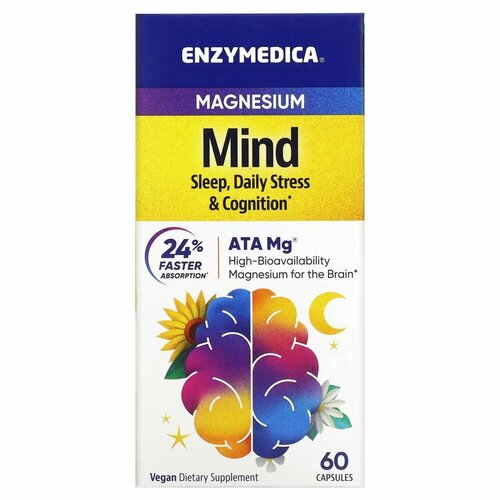 фото Enzymedica Magnesium Mind (Магний для умственной деятельности) 60 капсул (Enzymedica), купить за 2619 руб онлайн