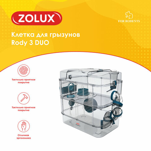 Клетка для грызунов RODY 3 DUO, 410x270x405мм, цвет стальной синий ZOLUX фото