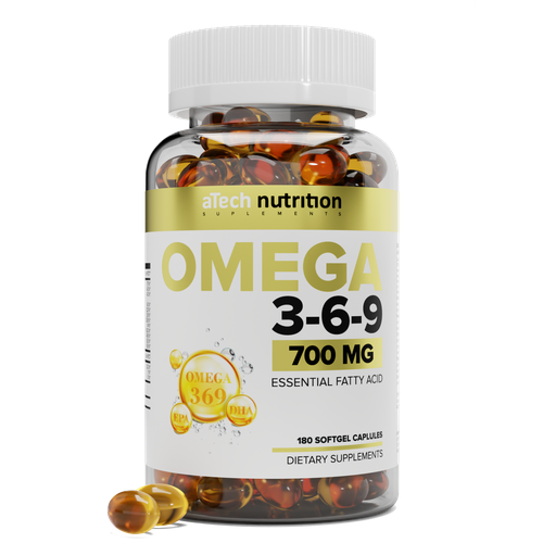 Капсулы aTech Nutrition Omega 3-6-9, 0.7 г, 180 шт. фото