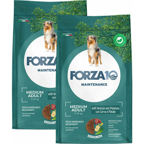 FORZA10 DOG MAINTENANCE ADULT MEDIUM для взрослых собак средних пород с олениной и картофелем (2 + 2 кг) фото